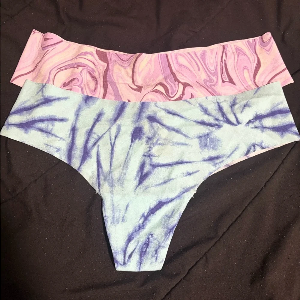 Marbled Print Satin thongs in Lavender and Aqua 
retail $10.50 each - Picture 2 of 3